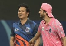 आईएसपीएल: सचिन मास्टर्स XI ने अक्षय खिलाड़ी XI को रौंदा, आमिर ने लूट लिया सभी का दिल 07 03 2024 munawar and sachin 23669015