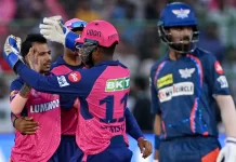 राजस्थान ने लखनऊ को 20 रन से हराया rr vs lsg match result afp