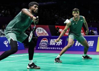 थॉमस कप बैडमिंटन-भारतीय टीम क्वार्टर फाइनल में satwik chirag thomas cup 2024 england 1714377297