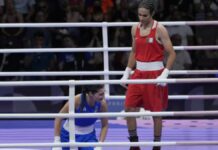 46 सेकेंड में मैच से हटीं इटली की महिला बॉक्सर Italian female boxer Angela Carini and Algerian boxer Iman Khalif