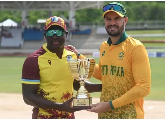 टी-20: वेस्टइंडीज ने साउथ अफ्रीका को 30 रन से हराया wi vs sa 2nd t20 west indies south africa by 30 runs three match series west indies vs south af 9618cb2acd4d7f084d77f89a82f10441
