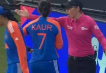 भारत-न्यूजीलैंड मैच में अमेलिया के रनआउट को लेकर हरमनप्रीत की अंपायर से बहस 113953796