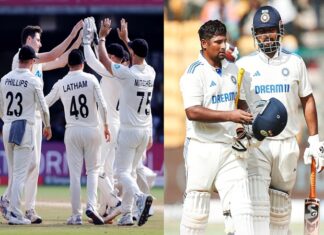 भारत की दूसरी पारी 462 रन पर सिमटी, न्यूजीलैंड को 107 रन का टारगेट India vs New Zealand 1st Test Live Cricket Score