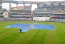 भारत-न्यूजीलैंड टेस्ट- पहले दिन का पहला सेशन बारिश में धुला सुबह से रुक-रुककर बारिश Wankhede Stadium