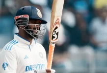 ऋषभ पंत ने एजाज पटेल की पहली तीन गेंद पर मारा चौका rishabh pant breaks dhoni record
