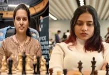 “FIDE विमेंस वर्ल्ड कप फाइनल: पहली बार दो भारतीय खिलाड़ी—कोनेरू हम्पी और दिव्या देशमुख” divya deshmukh vs humpy koneru medium 1233 150